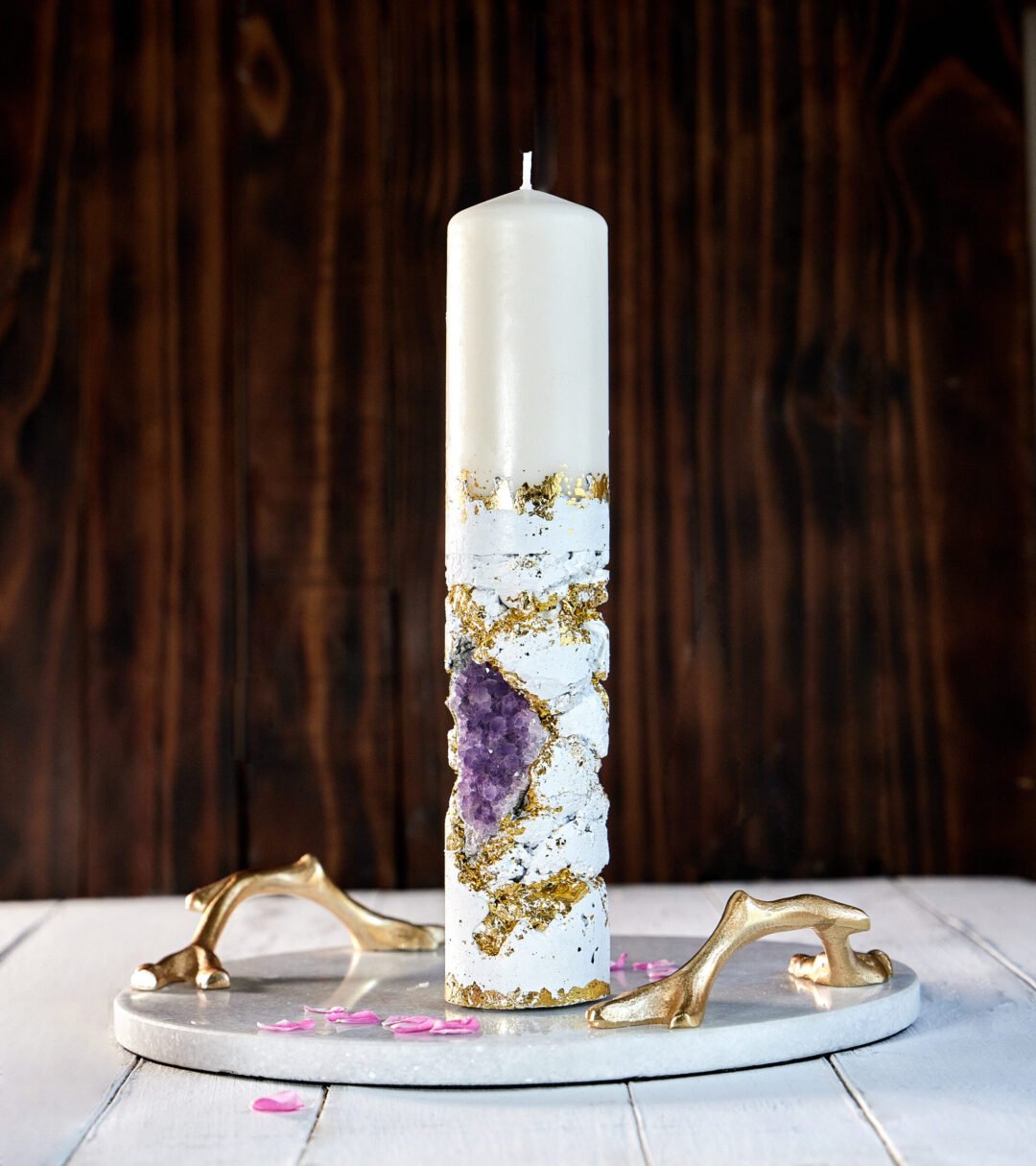 White & Amethyst Pair