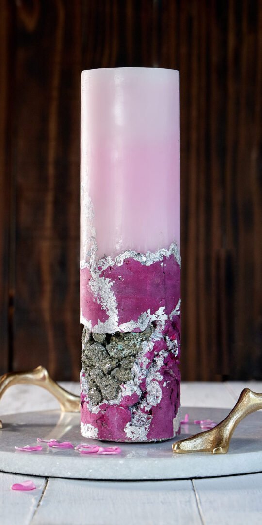 Magenta Geode Candle